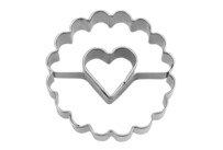 Linzer cookie cutter – Heart in ring – waved