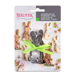 Cookie Cutter – Bunny family – on Card – Set, 3 parts