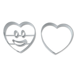 Cookie cutter with stamp – Laughing heart – Set, 2 parts