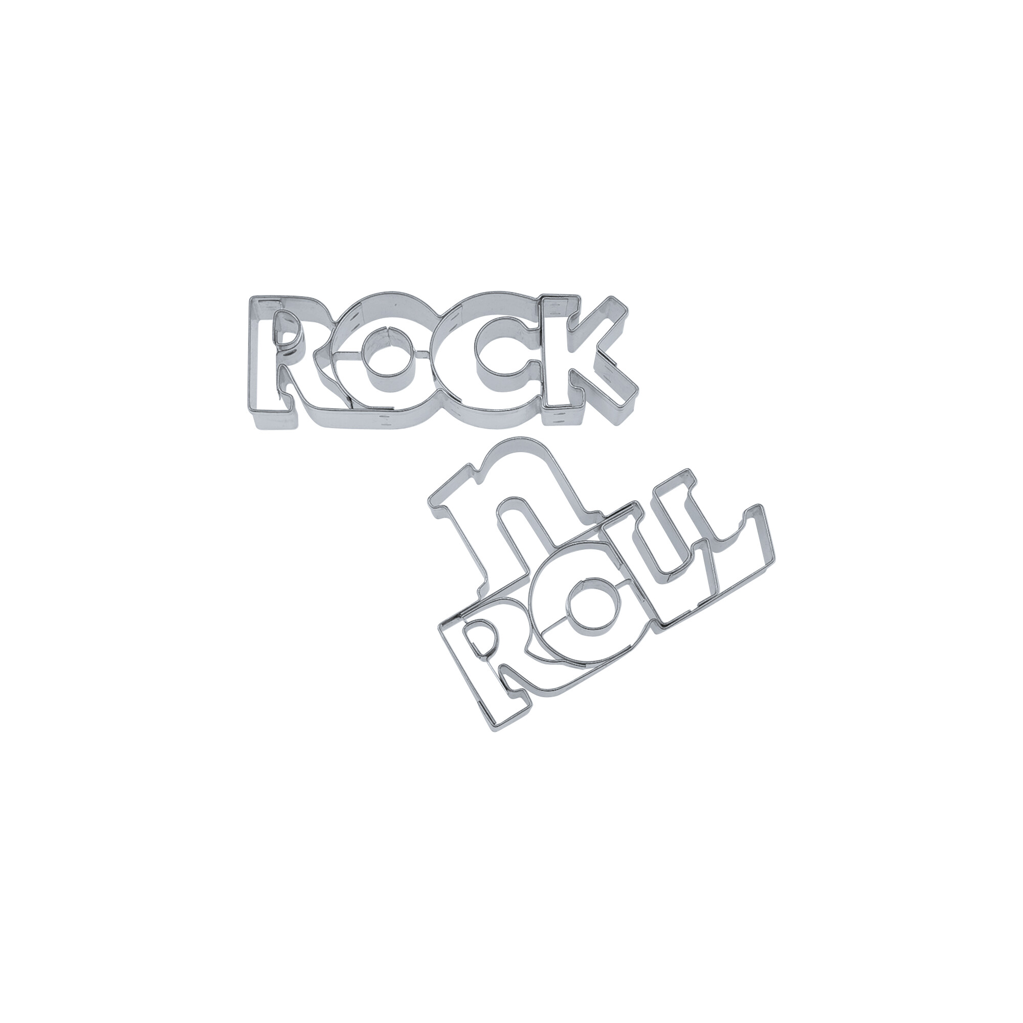 Cookie cutter with stamp – Rock 'n' roll lettering – 2 parts