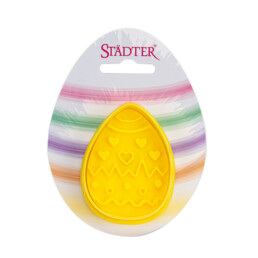 Cookie cutter with stamp and ejector – Easter egg – on Card