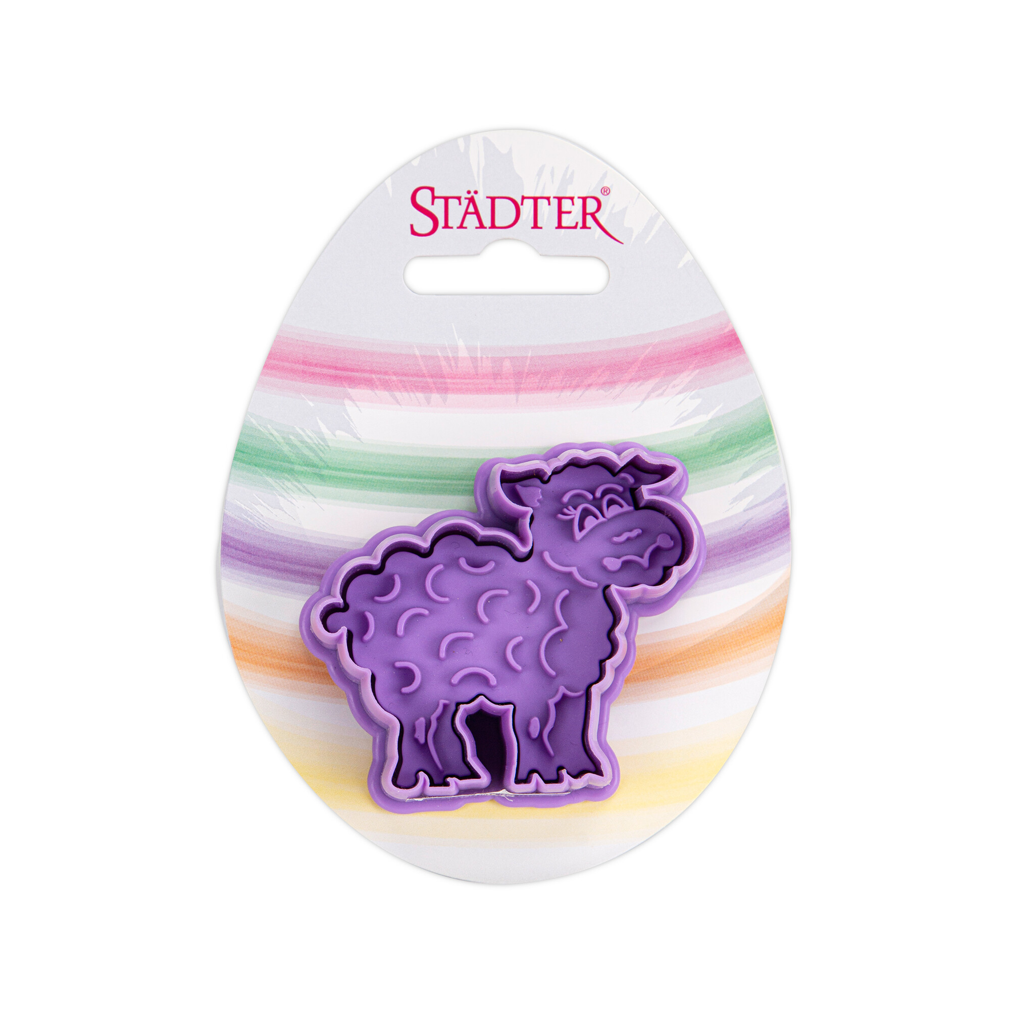 Cookie cutter with stamp and ejector – Sheep – on Card