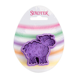 Cookie cutter with stamp and ejector – Sheep – on Card