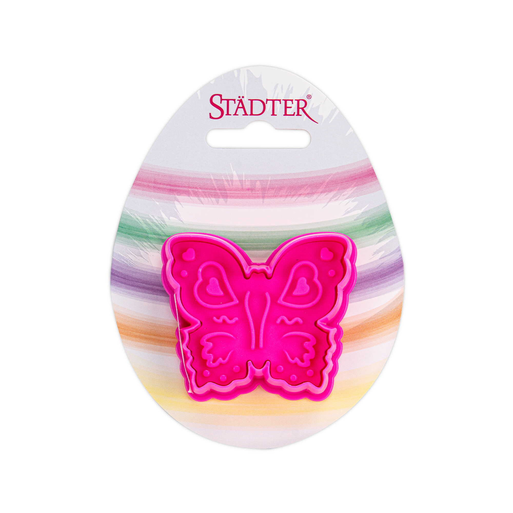 Cookie cutter with stamp and ejector – Butterfly – on Card