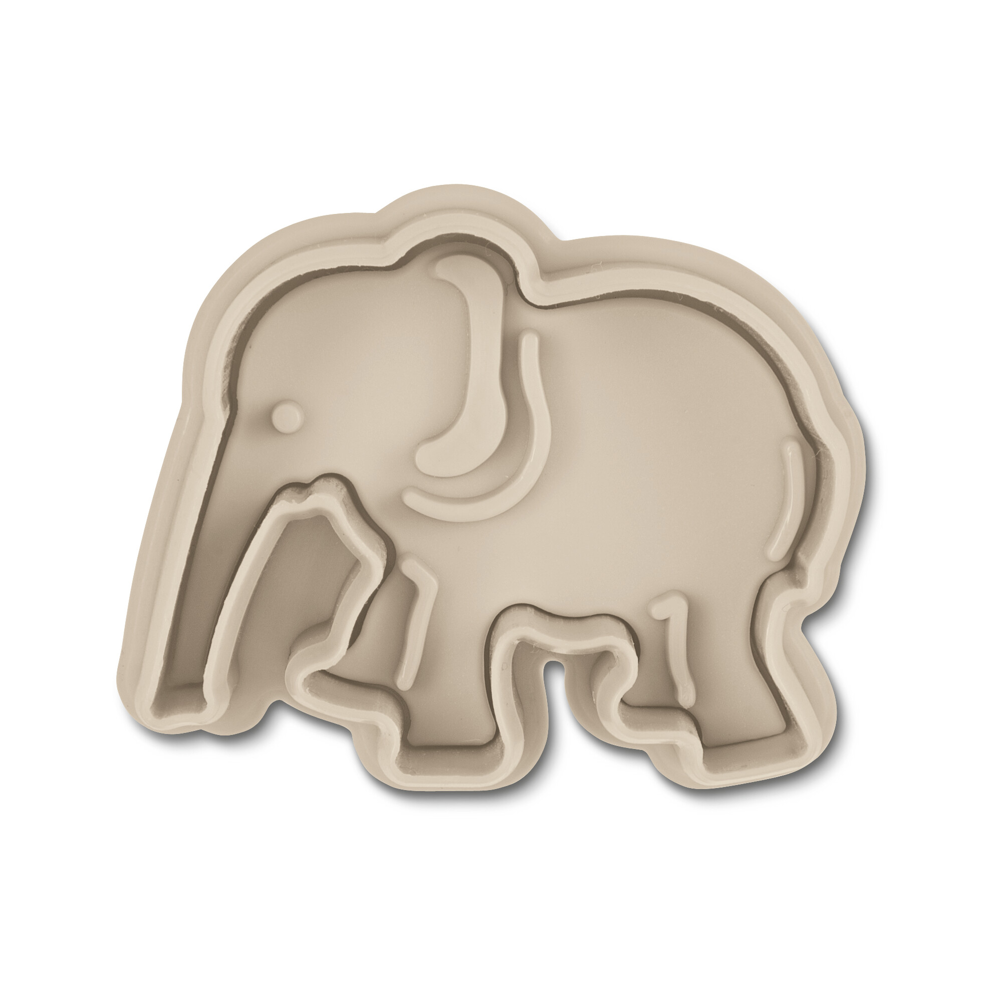 Cookie cutter with stamp and ejector – Elephant