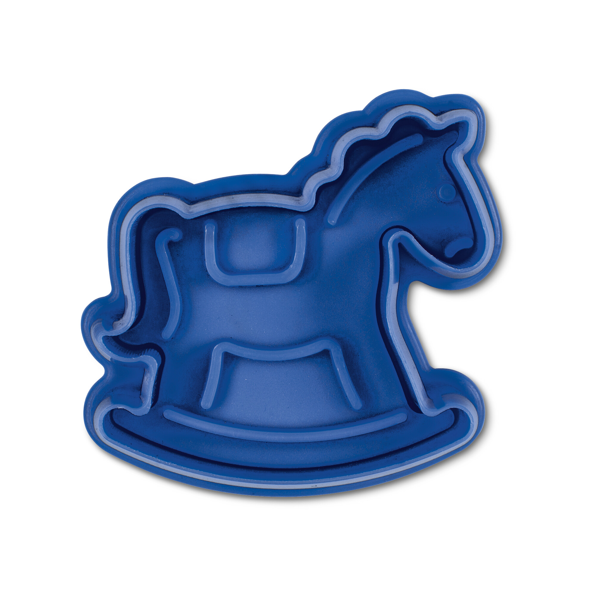 Cookie cutter with stamp and ejector – Rocking horse