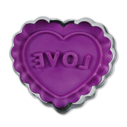 Cookie cutter with stamp and ejector – Heart