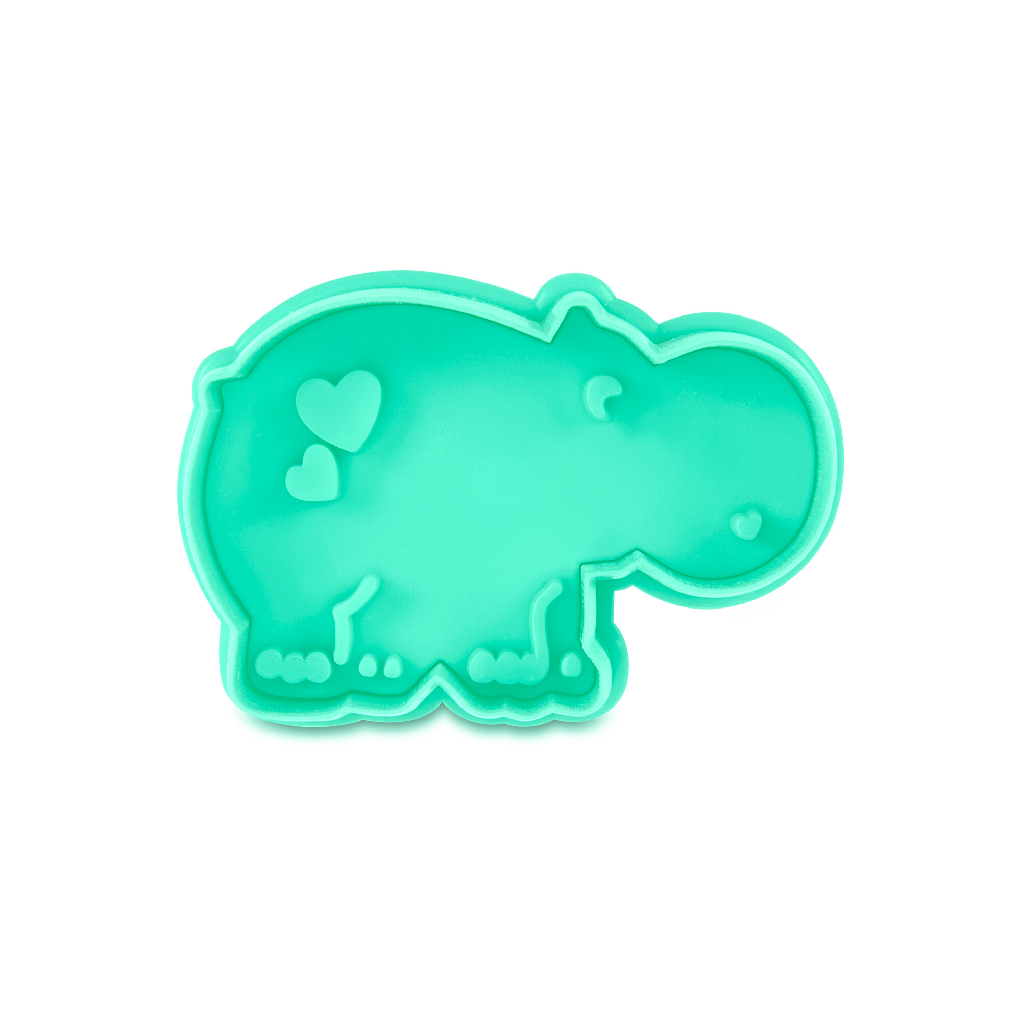 Cookie cutter with stamp and ejector – Hippopotamus