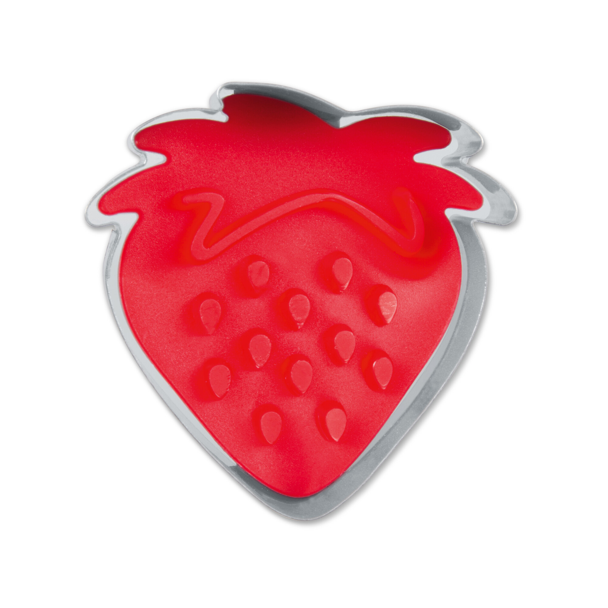 Cookie cutter with stamp and ejector – Strawberry