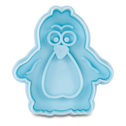Cookie cutter with stamp and ejector – Penguin