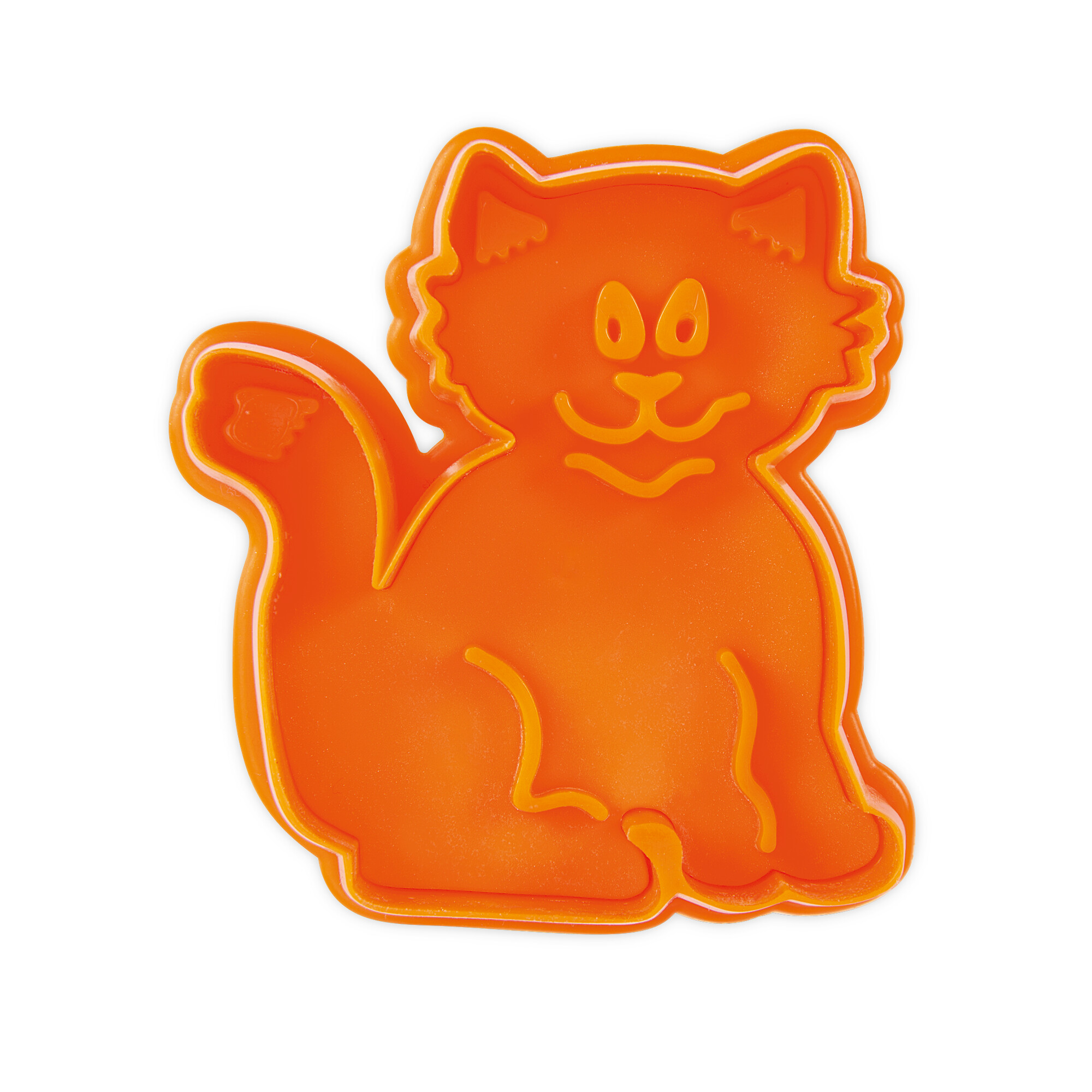 Cookie cutter with stamp and ejector – Cat