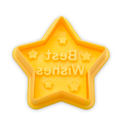 Cookie cutter with stamp and ejector – Star – Best Wishes
