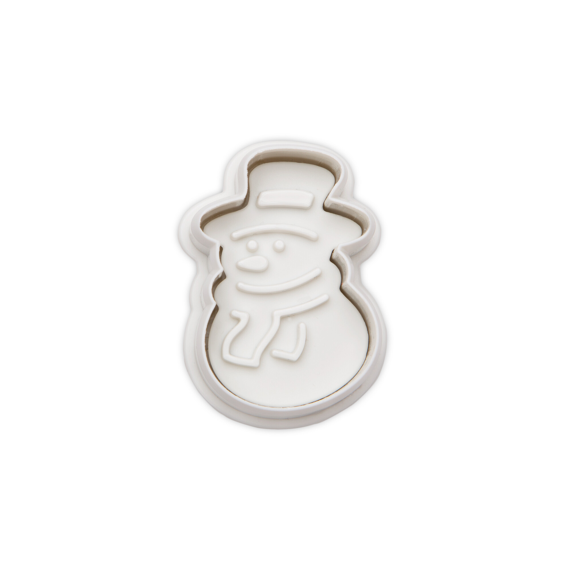 Cookie cutter with stamp and ejector – Snowman