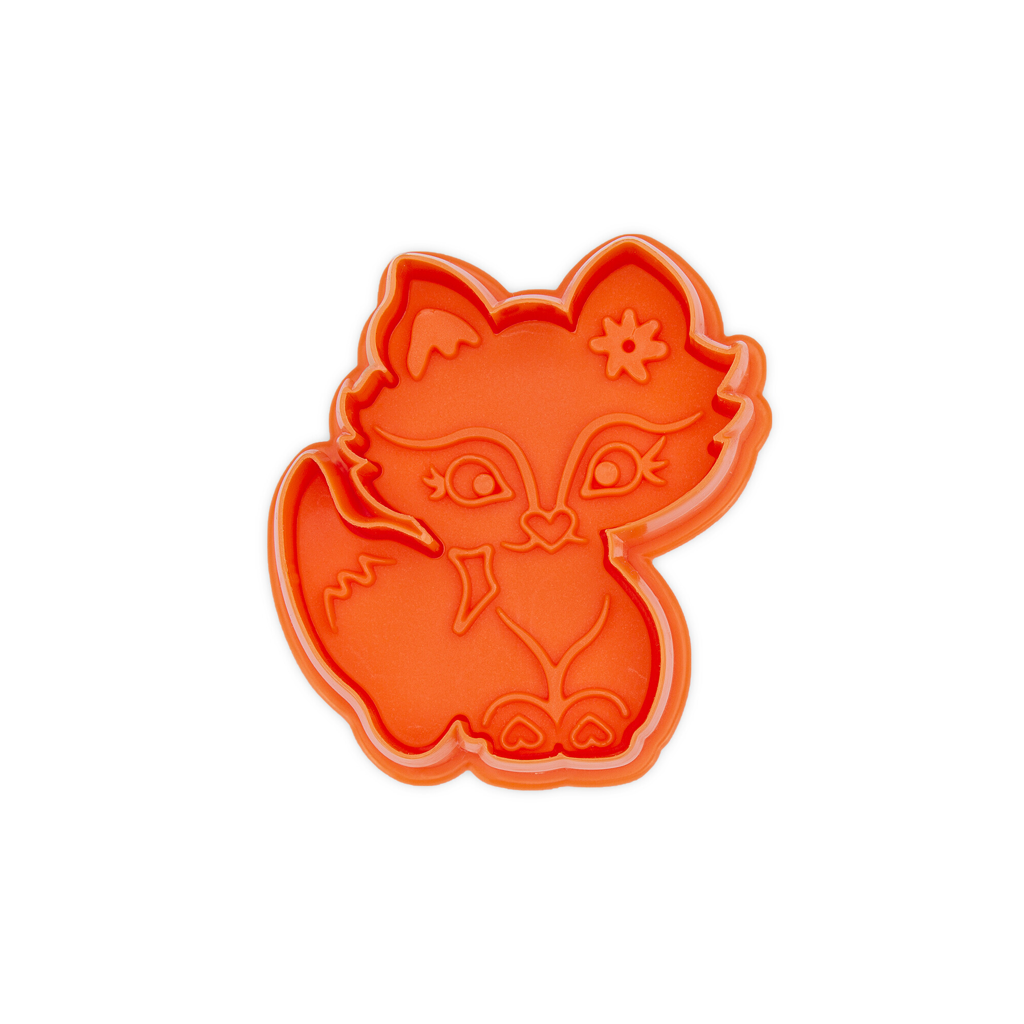 Cookie cutter with stamp and ejector – Fox