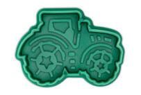 Cookie cutter with stamp and ejector – Tractor