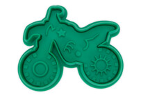 Cookie cutter with stamp and ejector – Motocross