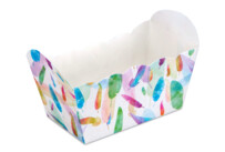 Paper baking pan – Rainbow feathers – 10 pieces