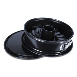 we love baking – Springform pan EMAILLE – with flat and tube bottom – Black Edition