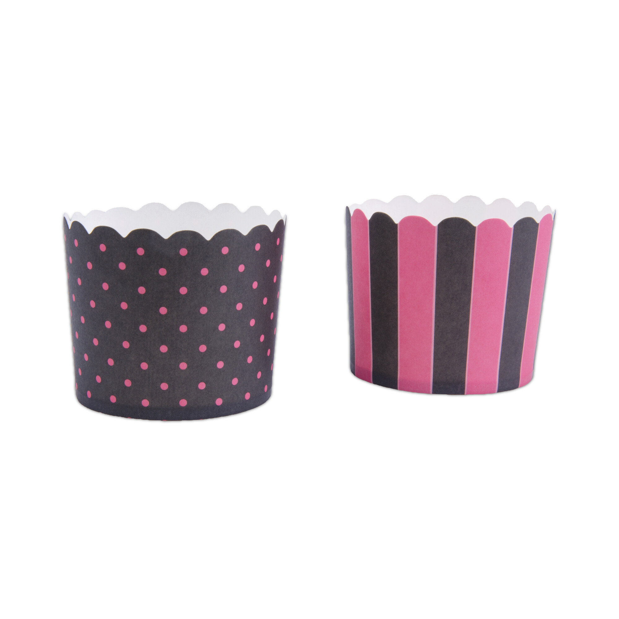 Cupcake-Backform – Schwarz-Rosa – Maxi – 12 Stück