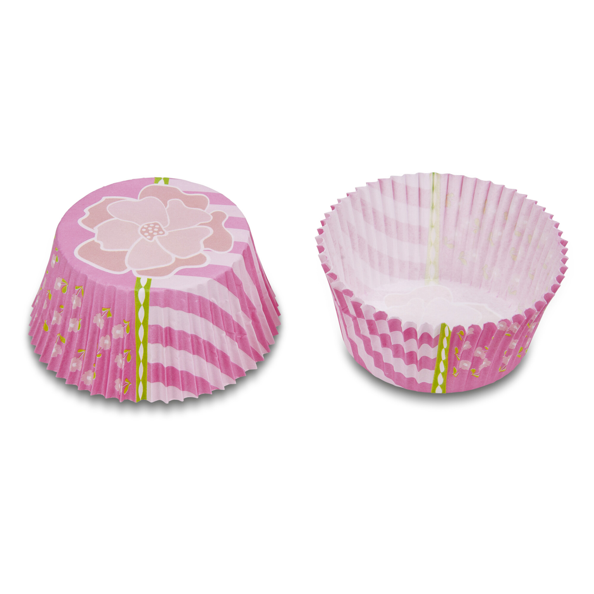 Paper cupcake liners – Flower pink – Mini – 50 pieces