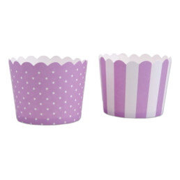 Cupcake liner – Lilac white – Mini – 12 pieces