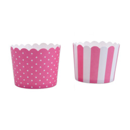 Cupcake liner – Pink white – Mini – 12 pieces