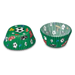 Paper cupcake liners – Football – Mini – 50 pieces