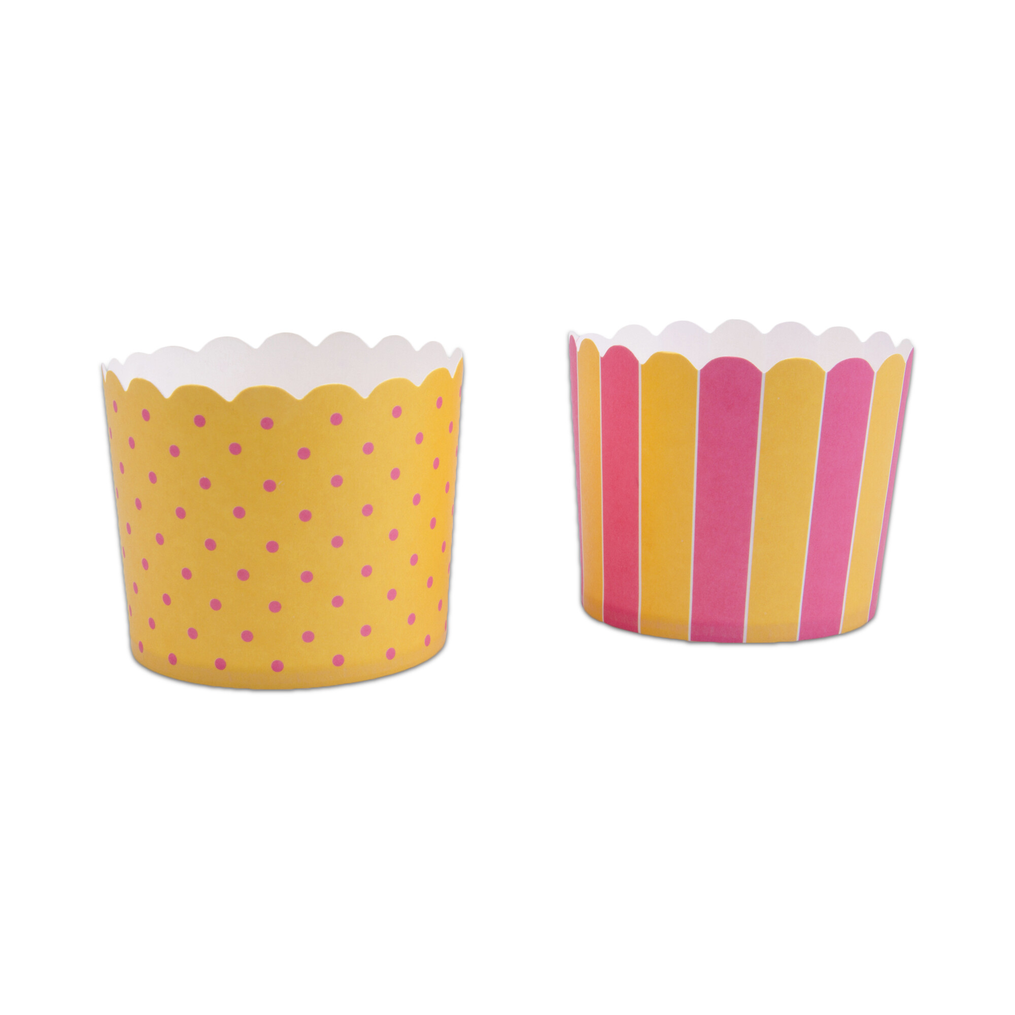 Cupcake-Backform – Sonnengelb-Rosa – Maxi – 12 Stück
