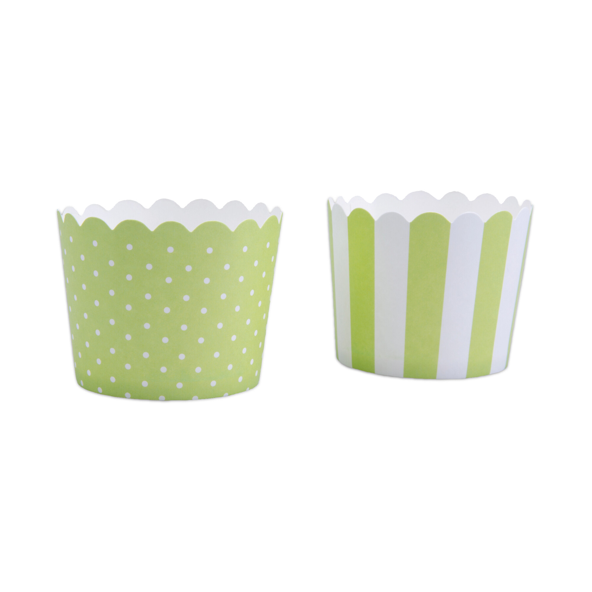 Cupcake liner – Pale green white – Mini – 12 pieces