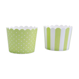Cupcake-Backform – Hellgrün-Weiß – Mini – 12 Stück