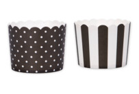 Cupcake-Backform – Schwarz-Weiß – Mini – 12 Stück