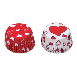 Paper cupcake liners – Heart – Mini – 50 pieces