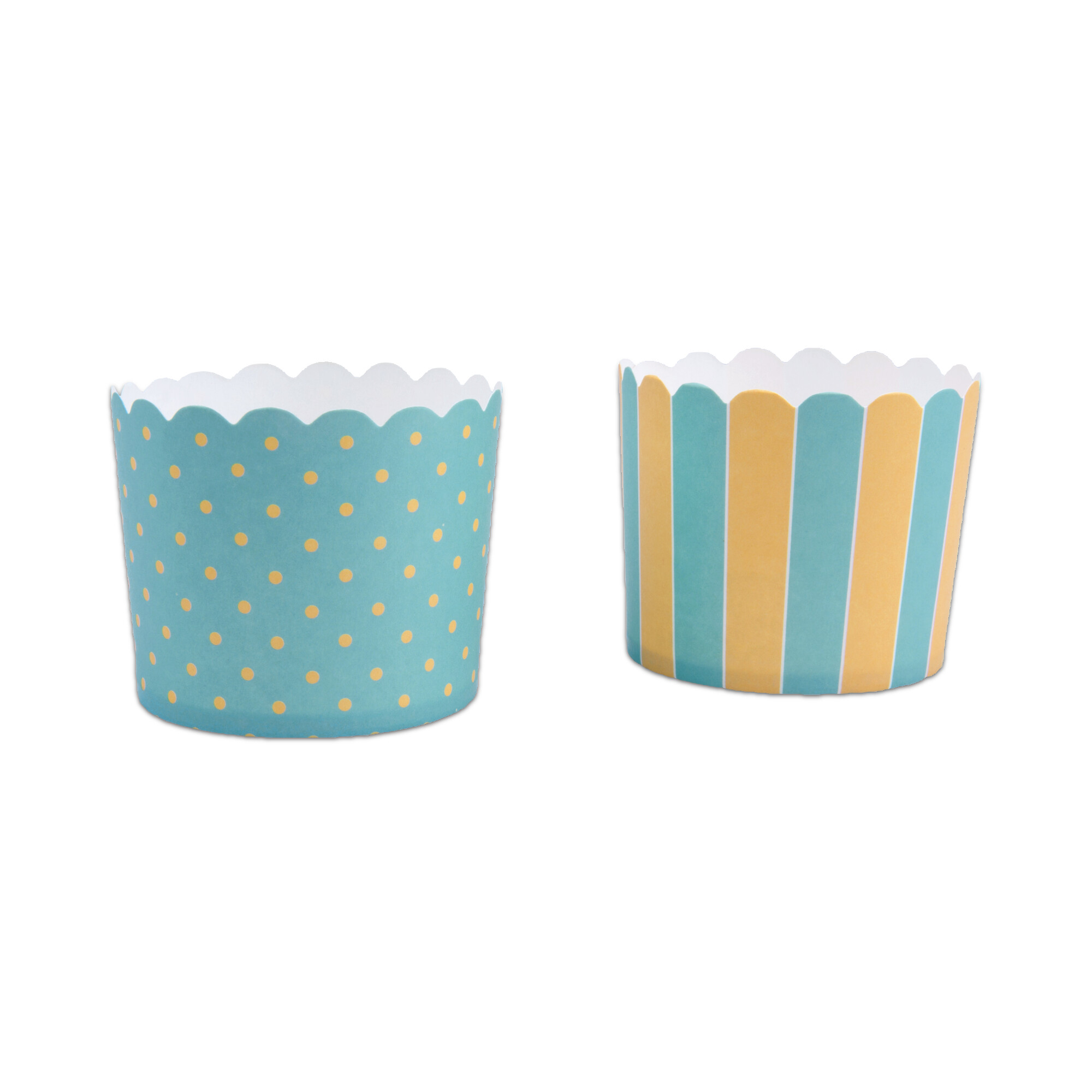 Cupcake liner – Turquoise yellow – Maxi – 12 pieces