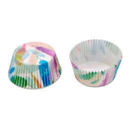 Paper cupcake liners – Rainbow Feathers – Maxi – 50 pieces