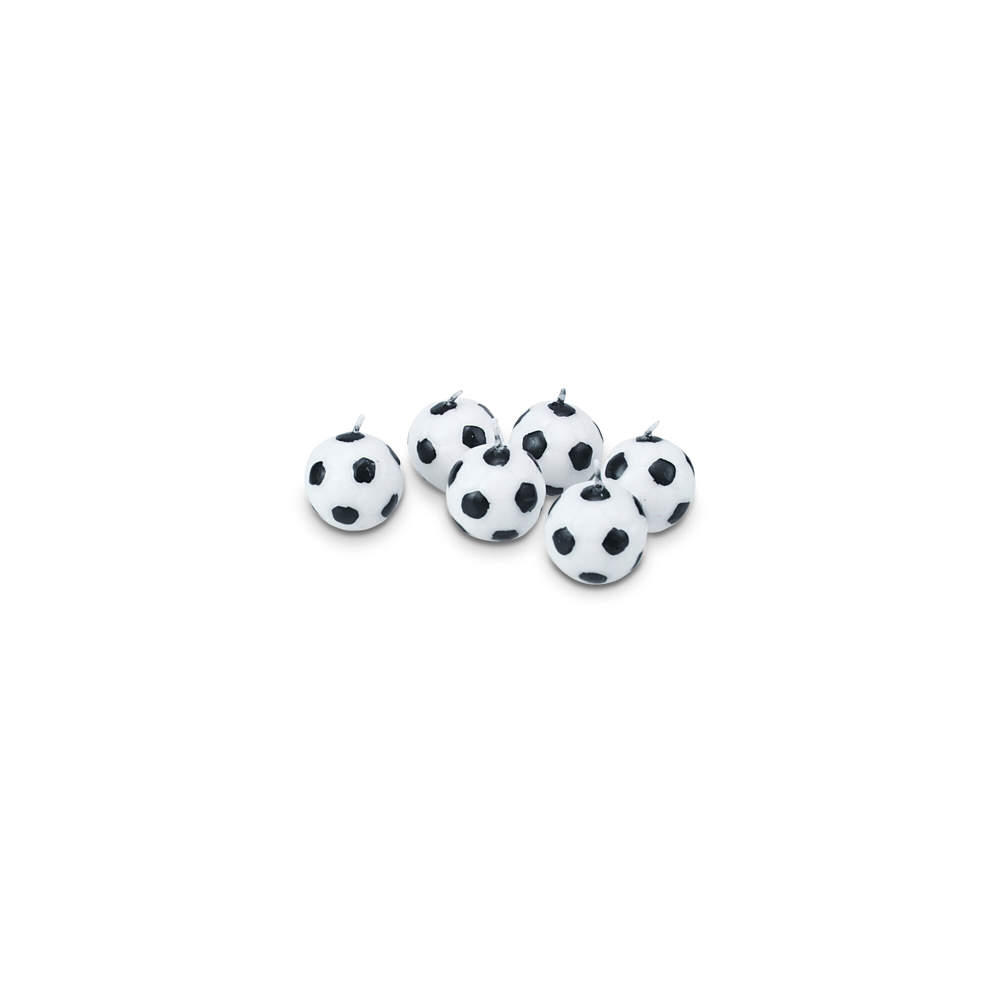 Candles – Soccer balls – Set, 6 parts