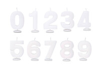 Kerzen – Ziffer 0–9 – mit Halter – Set, 10-teilig