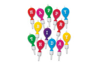 Kerzen – Happy Birthday – mit Halter – Set, 13-teilig
