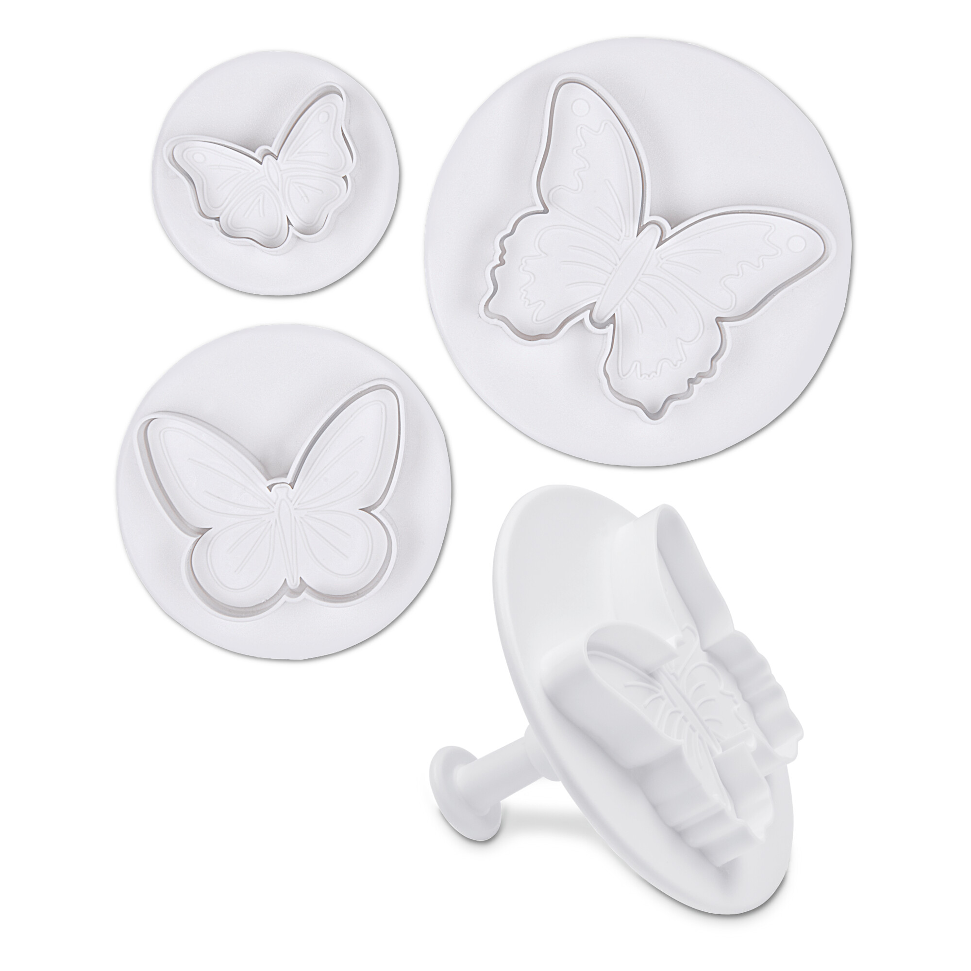 Professional cutter with ejector – Butterflies – Set, 3 parts