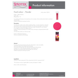 Food colour – Powder (PDF) Speisefarben-Pulver – Pink 390010
