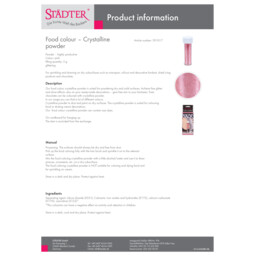 Food colour – Crystalline powder (PDF) Speisefarben-Pulver – Kristall – Pink 391017