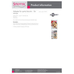 Adapter for spritz biscuits – for mincer (PDF) Spritzgebäckvorsatz – für Fleischwolf 229075